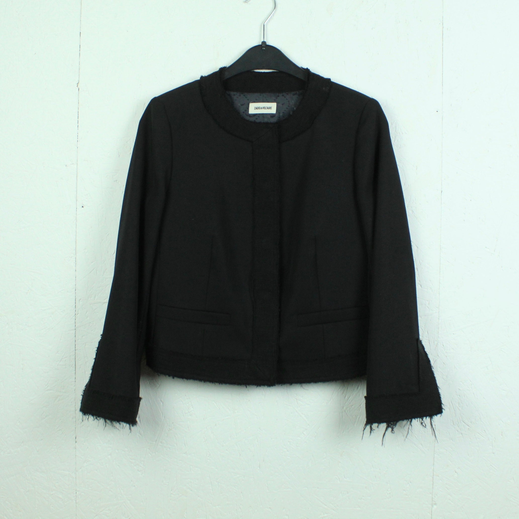 Second Hand ZADIG & VOLTAIRE Wolljacke Gr. 34 schwarz Wolle Jacke (*)