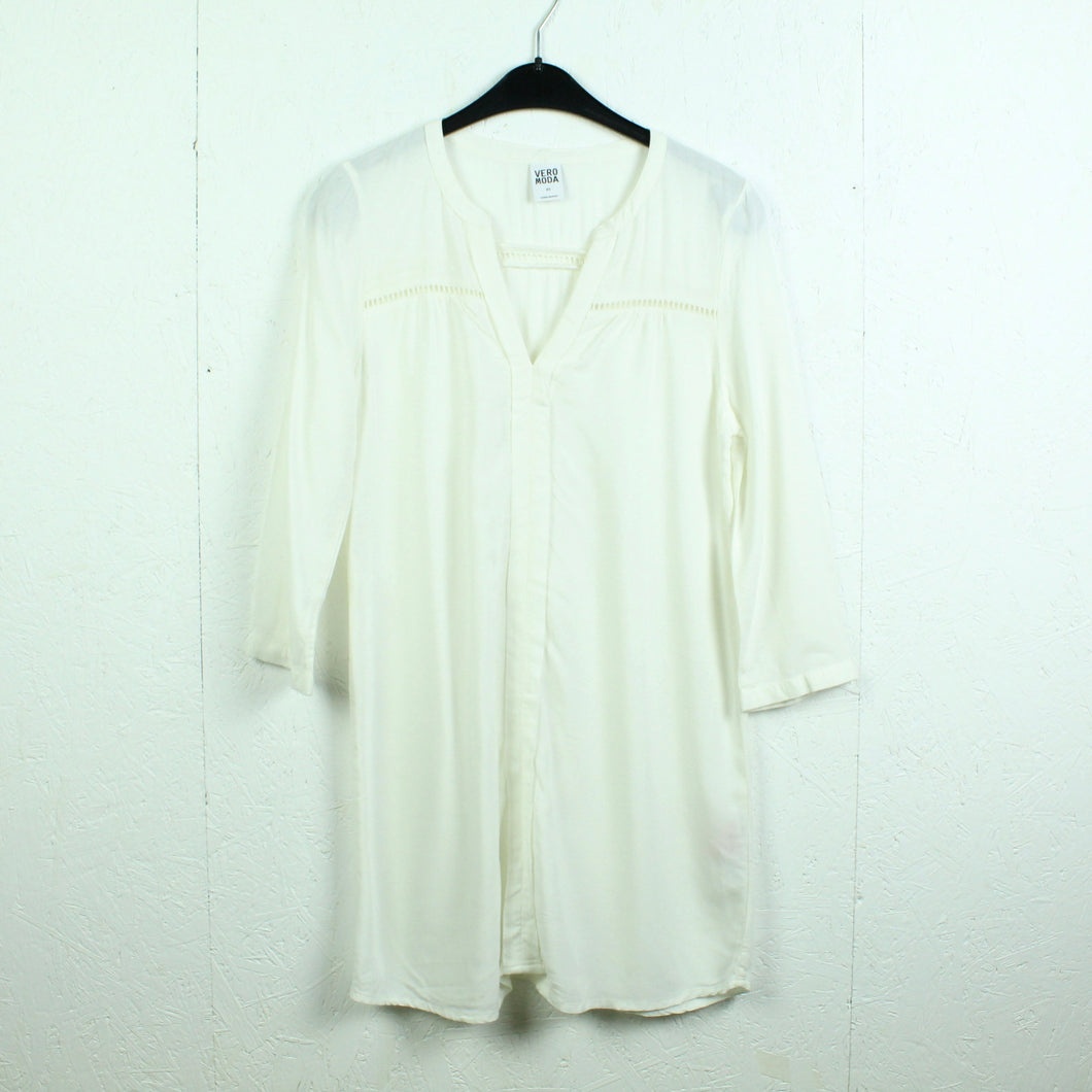 Second Hand VERO MODA Tunika Gr. XS weiß 3/4-Arm (*)