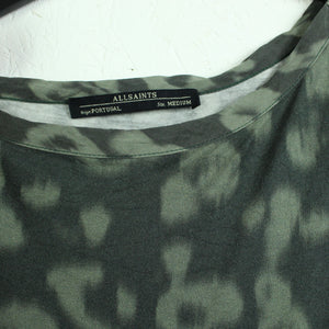 Second Hand ALL SAINTS Longshirt Gr. M grün gemustert Shirt T-Shirt (*)