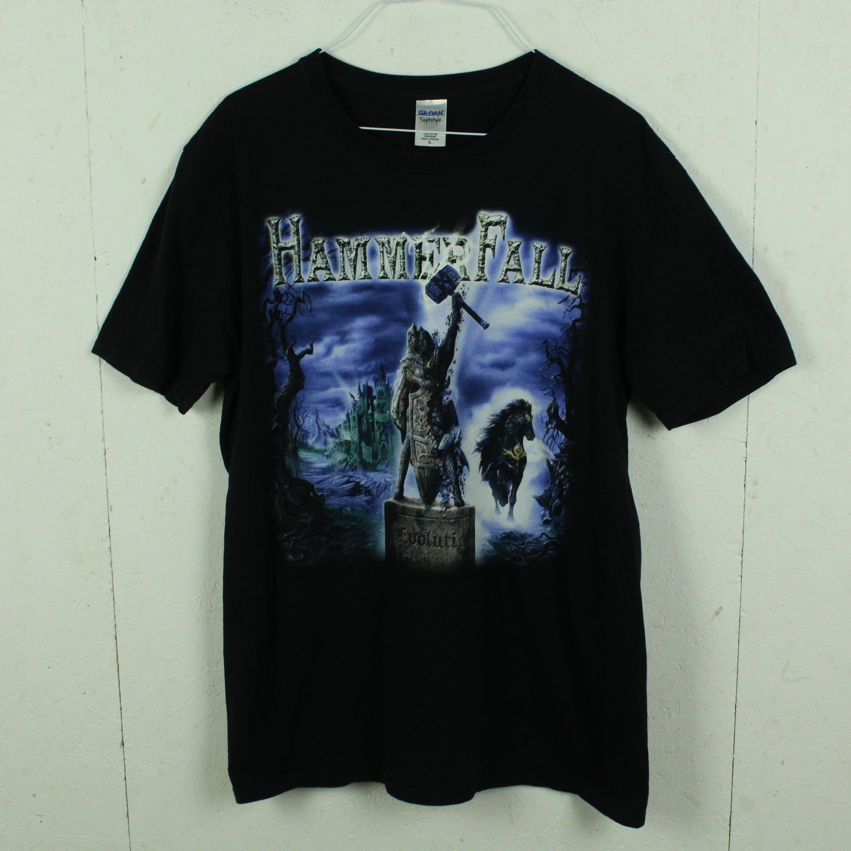 Vintage HAMMERFALL T-Shirt Gr. L schwarz mit Print Bandshirt