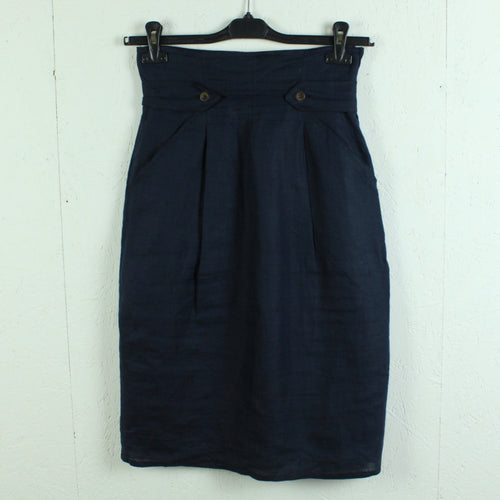 Second Hand MARELLA Leinenrock Gr. 36 dunkelblau Leinen Rock (*)