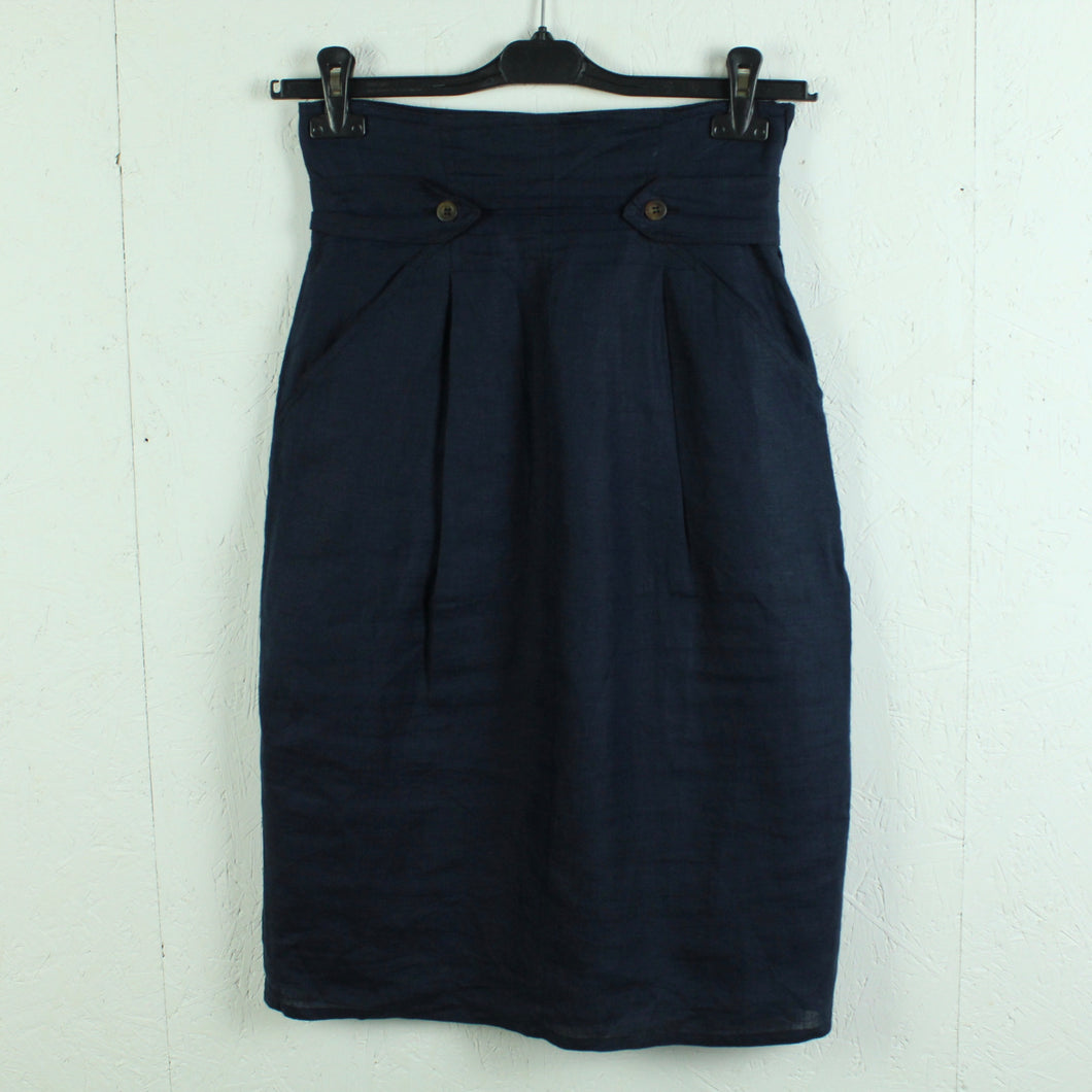 Second Hand MARELLA Leinenrock Gr. 36 dunkelblau Leinen Rock (*)