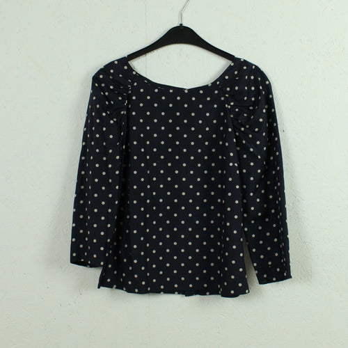 Second Hand H&M Seidenbluse Gr. 36 blau weiß gepunktet Seide (*)