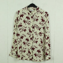 Laden Sie das Bild in den Galerie-Viewer, Second Hand GANNI Bluse Gr. XL creme weinrot geblümt(*)