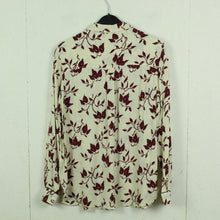 Laden Sie das Bild in den Galerie-Viewer, Second Hand GANNI Bluse Gr. XL creme weinrot geblümt(*)