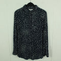 Second Hand GANNI Bluse Gr. 40 dunkelblau weiß geblümt (*)