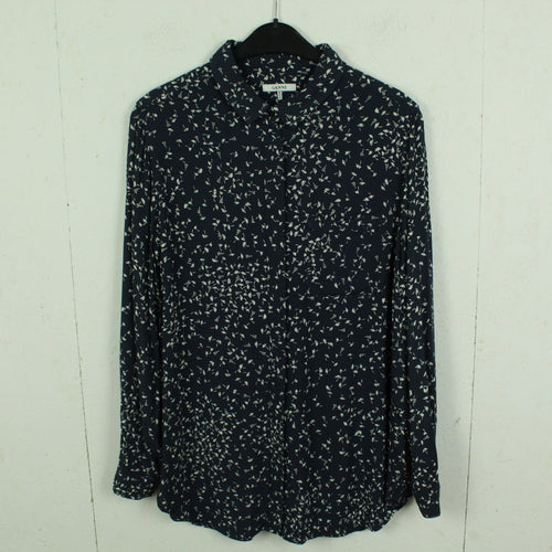 Second Hand GANNI Bluse Gr. 40 dunkelblau weiß geblümt (*)