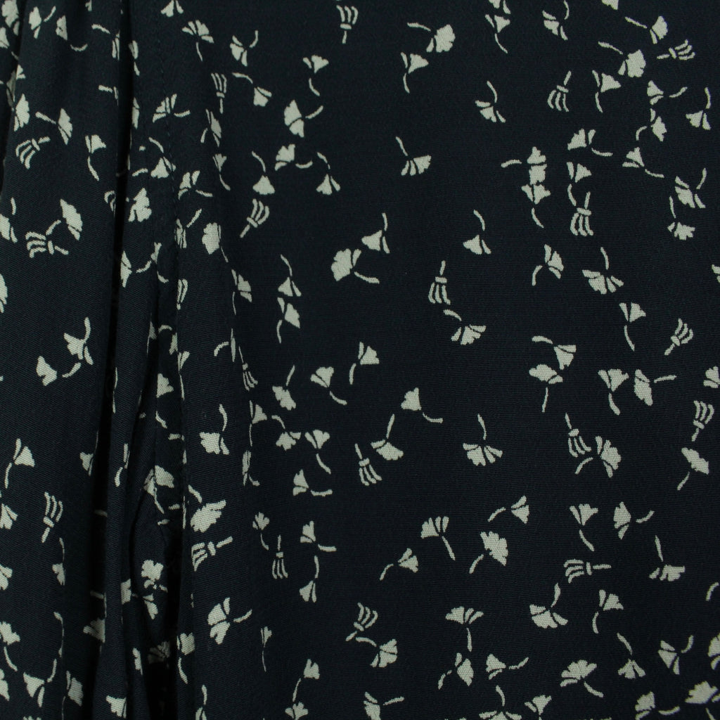 Second Hand GANNI Bluse Gr. 40 dunkelblau weiß geblümt (*)