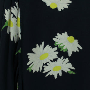 Second Hand GANNI Bluse Gr. 42 dunkelblau mehrfarbig geblümt (*)