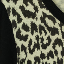 Laden Sie das Bild in den Galerie-Viewer, Second Hand THAKOON Kleid mit Wolle Gr. M schwarz Leopard Animalprint (*)
