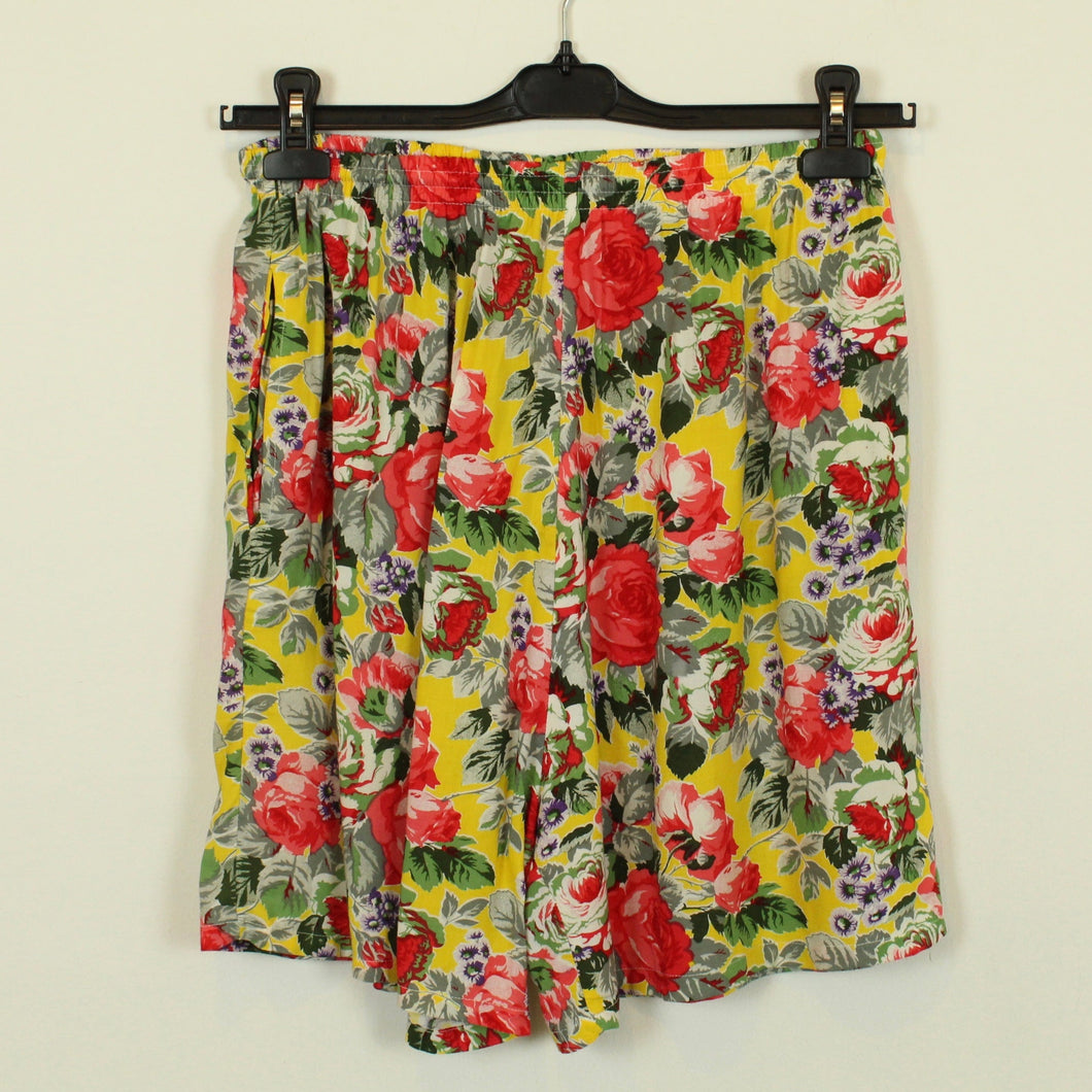 Vintage Shorts Gr. M gelb mehrfarbig geblümt High Waist