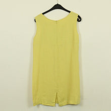 Laden Sie das Bild in den Galerie-Viewer, Made in Italy Vintage Leinenkleid Gr. 40 gelb uni Leinen Sommerkleid