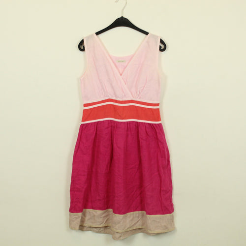 Second Hand MADE IN ITALY Leinenkleid Gr. 38 mehrfarbig gestreift (*)