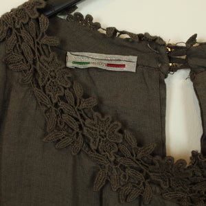 Second Hand MADE IN ITALY Leinenkleid Gr. 38 braun Leinen Kleid (*)