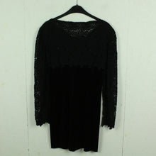 Laden Sie das Bild in den Galerie-Viewer, Vintage Samtkleid Gr. S schwarz uni Samt Kleid festlich