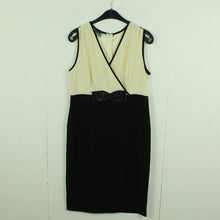 Laden Sie das Bild in den Galerie-Viewer, LUISA SPAGNOLI Vintage Kleid Gr. M schwarz creme Etuikleid