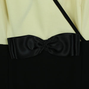 LUISA SPAGNOLI Vintage Kleid Gr. M schwarz creme Etuikleid