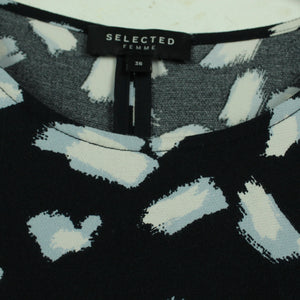 Second Hand SELECTED FEMME Bluse Gr. 36 blau abstrakt gemustert (*)
