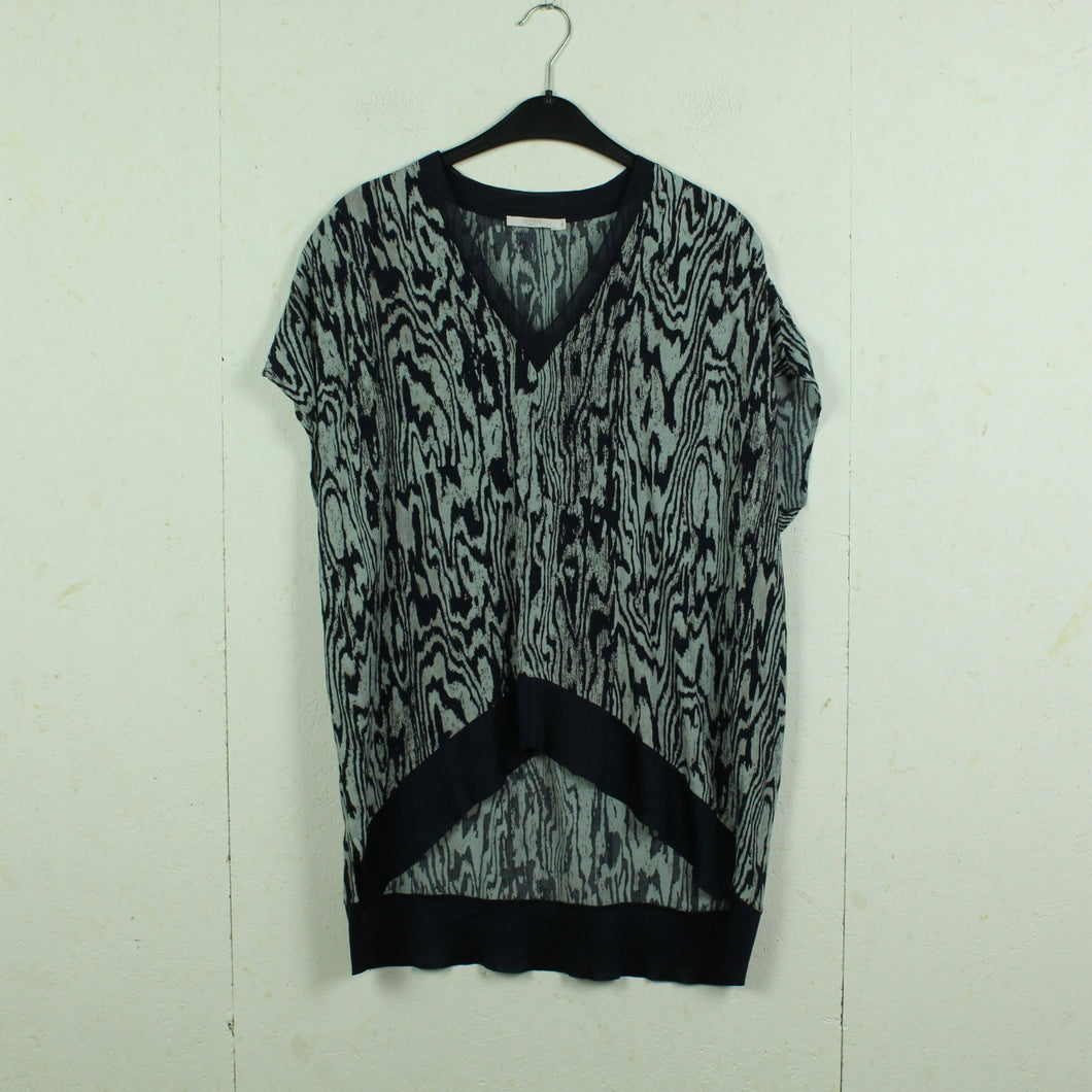 Second Hand WERA STOCKHOLM Bluse Gr. 36 dunkelblau grau oversized (*)