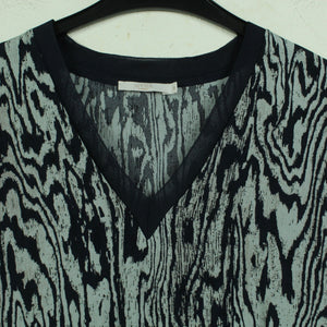 Second Hand WERA STOCKHOLM Bluse Gr. 36 dunkelblau grau oversized (*)