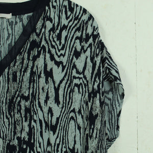 Second Hand WERA STOCKHOLM Bluse Gr. 36 dunkelblau grau oversized (*)