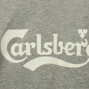 Second Hand CARLSBERG Cropped T-Shirt Gr. M grau mit Print (*)