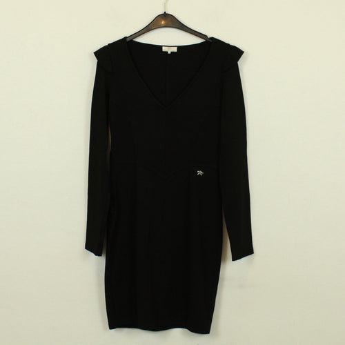 Second Hand DEPT Kleid Gr. S schwarz Volants langarm (*)