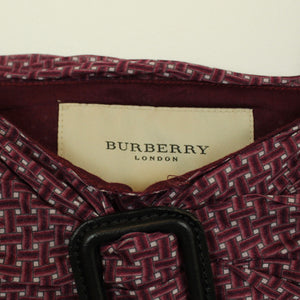 Second Hand BURBERRY Kleid Gr. 34 weinrot gemustert Trägerkleid (*)