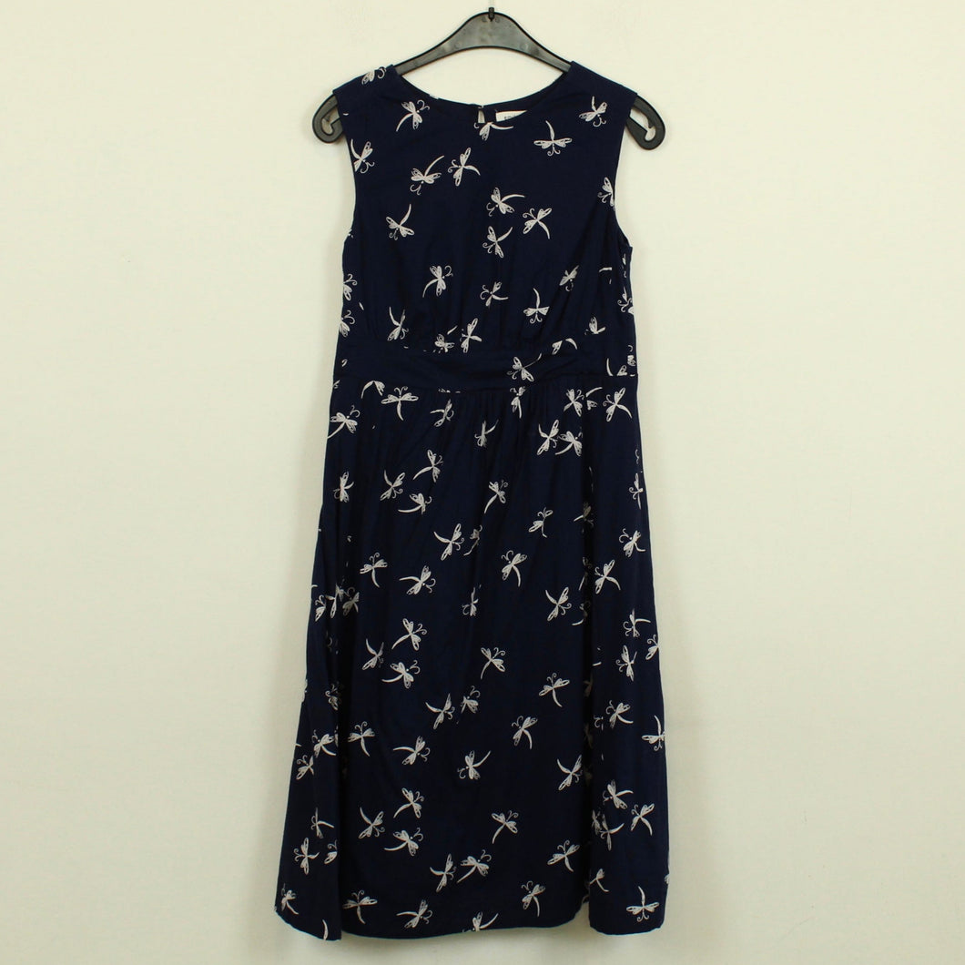 Second Hand EMILY & FIN Midikleid Gr. 38 dunkelblau Libellen Print Kleid (*)