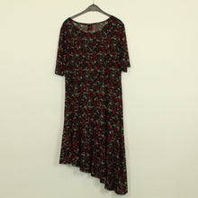 Laden Sie das Bild in den Galerie-Viewer, Second Hand ICHI Kleid Gr. L schwarz mehrfarbig geblümt (*)