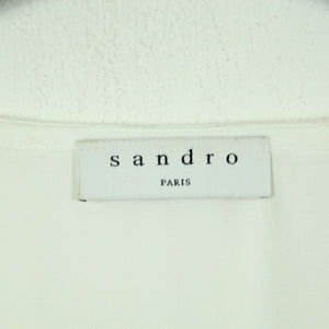 Second Hand SANDRO PARIS Bluse Gr. 2 weiß Spitze (*)