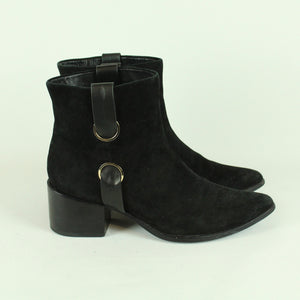 Second Hand RACHEL ZOE Stiefeletten Gr. 40,5 schwarz Booties Leder  (*)