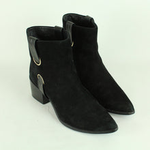 Laden Sie das Bild in den Galerie-Viewer, Second Hand RACHEL ZOE Stiefeletten Gr. 40,5 schwarz Booties Leder  (*)