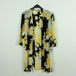 Vintage Kimono mit Seide Gr. L schwarz geblümt