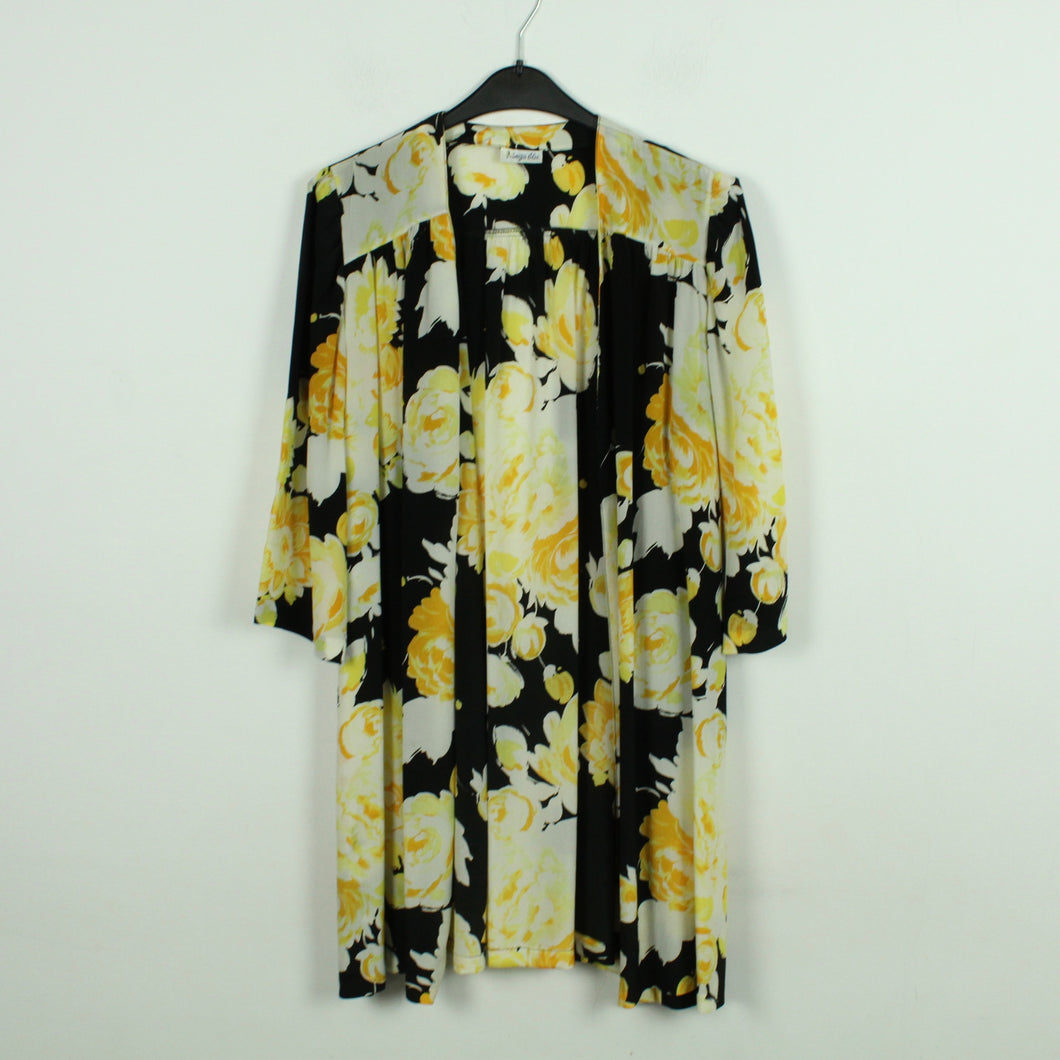Vintage Kimono mit Seide Gr. L schwarz geblümt