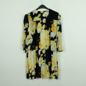 Vintage Kimono mit Seide Gr. L schwarz geblümt