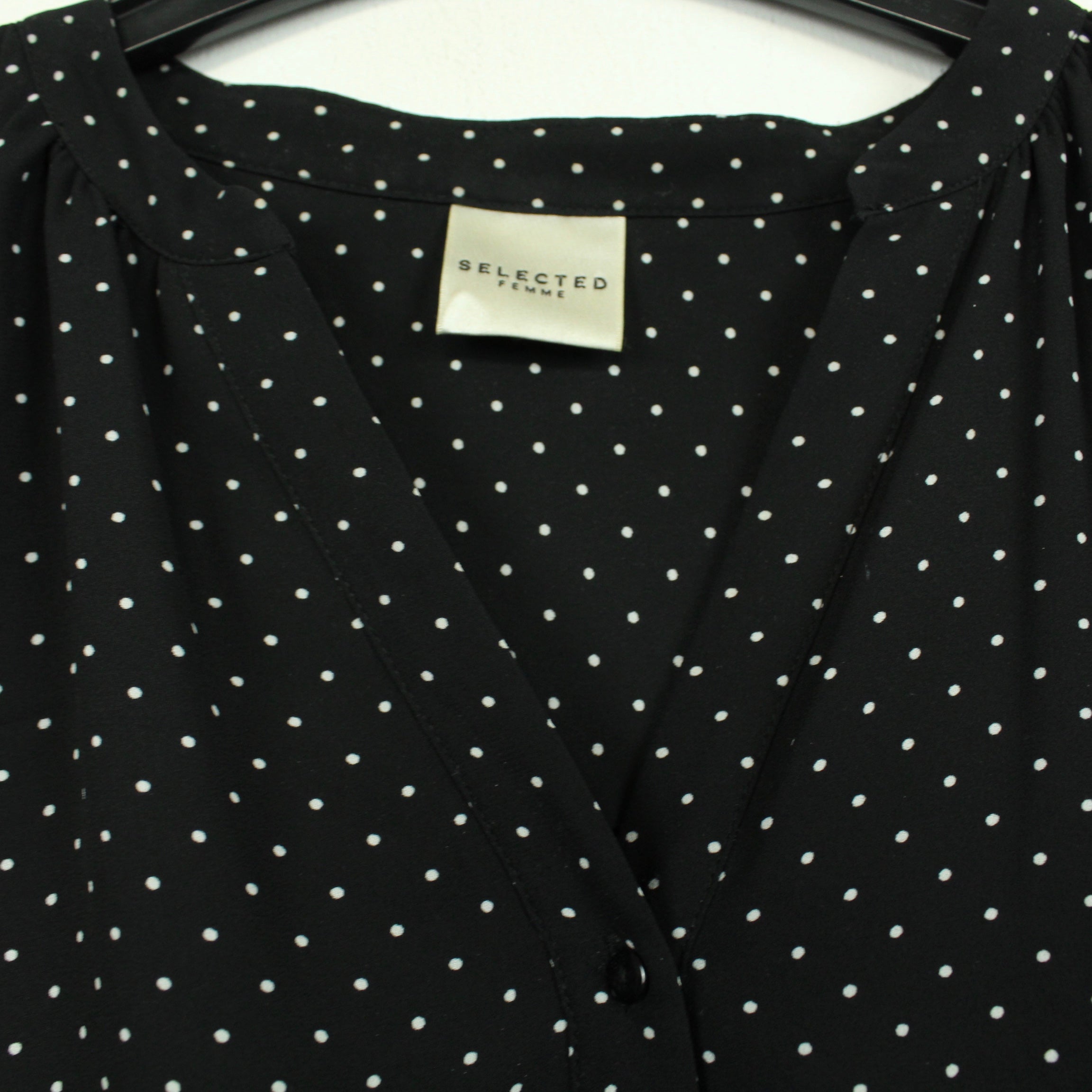 Second Hand SELECTED FEMME Kleid Gr. 40 schwarz weiß gepunktet (*)