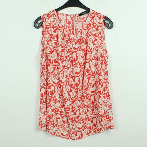 Second Hand HALLHUBER Bluse Gr. 44 rot weiß geblümt Sommerbluse (*)