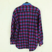 Laden Sie das Bild in den Galerie-Viewer, Vintage Flanellhemd Gr. M pink blau schwarz kariert Hemd