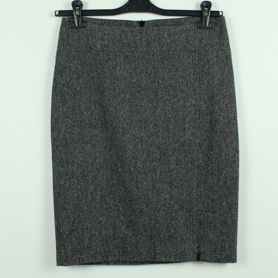 Second Hand DRYKORN Rock mit Wolle und Seide Gr. 40 schwarz weiß meliert (*)