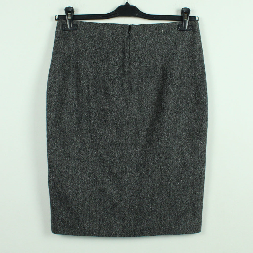 Second Hand DRYKORN Rock mit Wolle und Seide Gr. 40 schwarz weiß meliert (*)