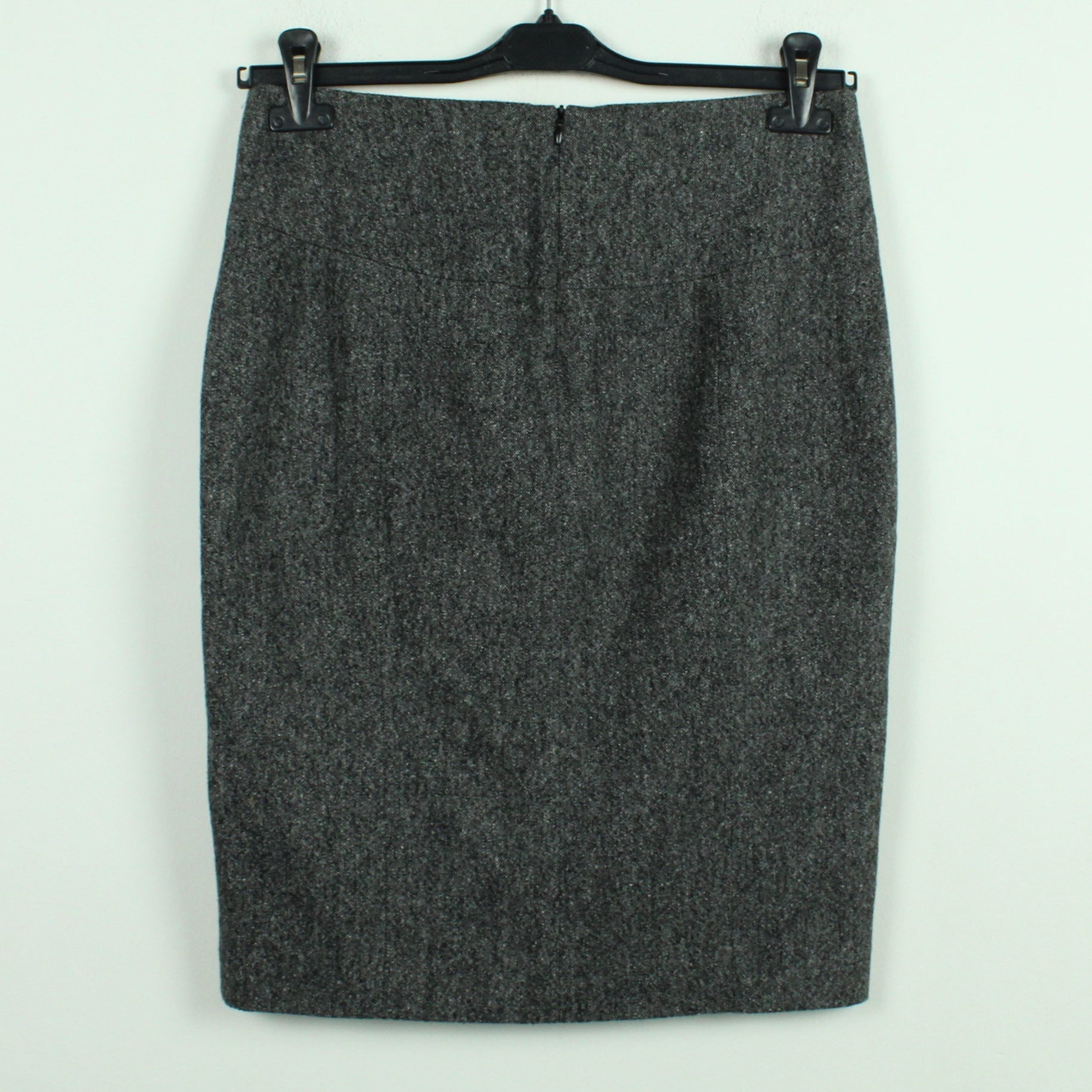 Second Hand DRYKORN Rock mit Wolle und Seide Gr. 40 schwarz weiß meliert (*)