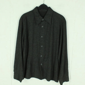 Vintage Flanellhemd Gr. M dunkelgrau uni Hemd langarm
