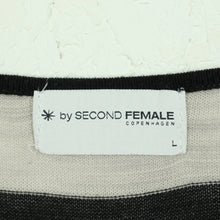 Laden Sie das Bild in den Galerie-Viewer, Second Hand SECOND FEMALE Longpullover Gr. L schwarz beige gestreift Strick (*)