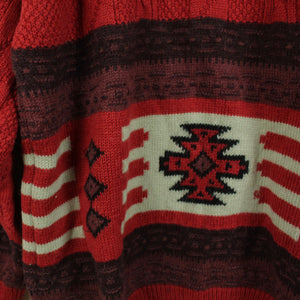 STEFANEL Vintage Pullover mit Wolle Gr. L rot gemustert rundhals
