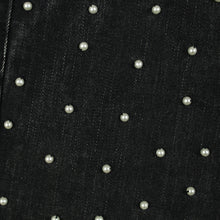 Laden Sie das Bild in den Galerie-Viewer, Second Hand EDITED Jeans Gr. 36 schwarz bestickt Perlen (*)