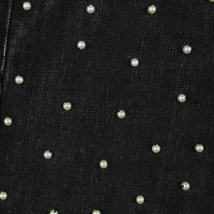 Second Hand EDITED Jeans Gr. 36 schwarz bestickt Perlen (*)