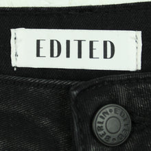 Laden Sie das Bild in den Galerie-Viewer, Second Hand EDITED Jeans Gr. 36 schwarz bestickt Perlen (*)