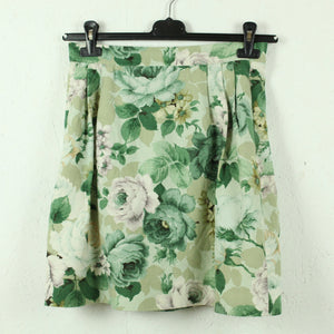 Second Hand Leinenrock Gr. 38 beige grün floral gemustert