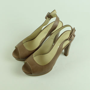 Second Hand PIOLO SHOES Pumps Gr. 38 beige Plateau High Heels NEU (*)